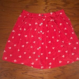 Front button down skirt with bicycles